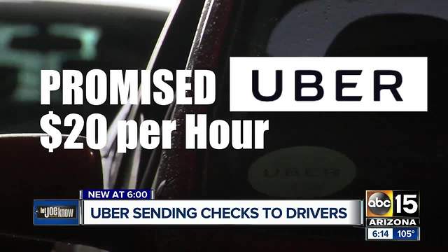 Uber sending checks to drivers after promising $20 an hour pay