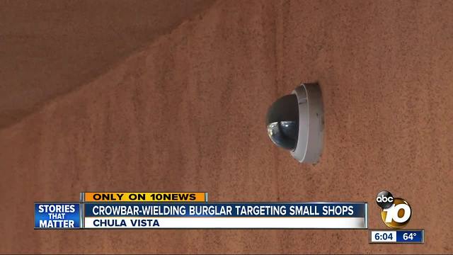 Crowbar-wielding burglar targeting small shops