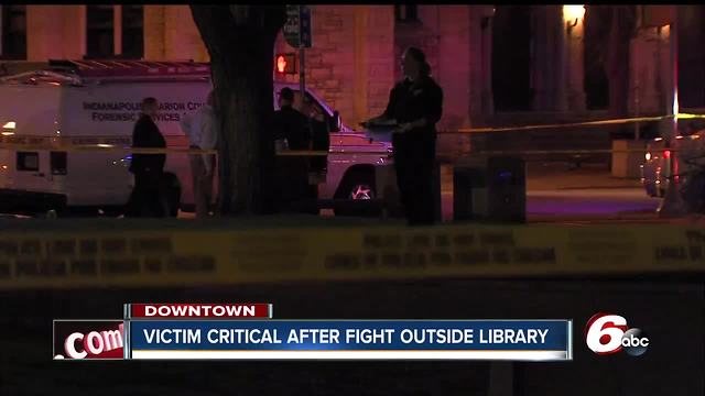 Fight in front of downtown library sends person to hospital