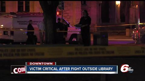 Fight in front of downtown library sends person to hospital