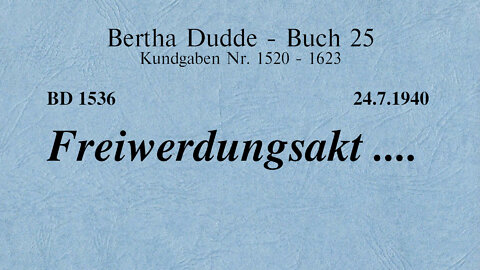 BD 1536 - FREIWERDUNGSAKT ....