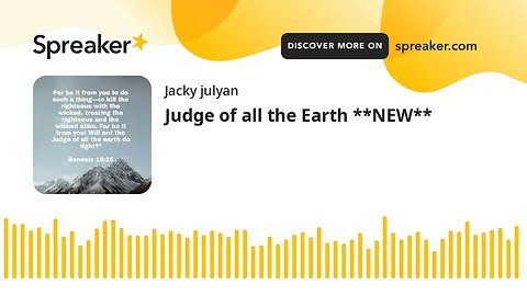 Judge of all the Earth **NEW**