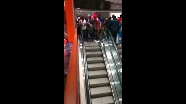 Africans meet escalators in Cameroon