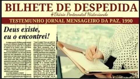 BILHETE DE DESPEDID4 | SÁBADO DE TESTEMUNHO