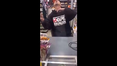 Store clerk out of his head