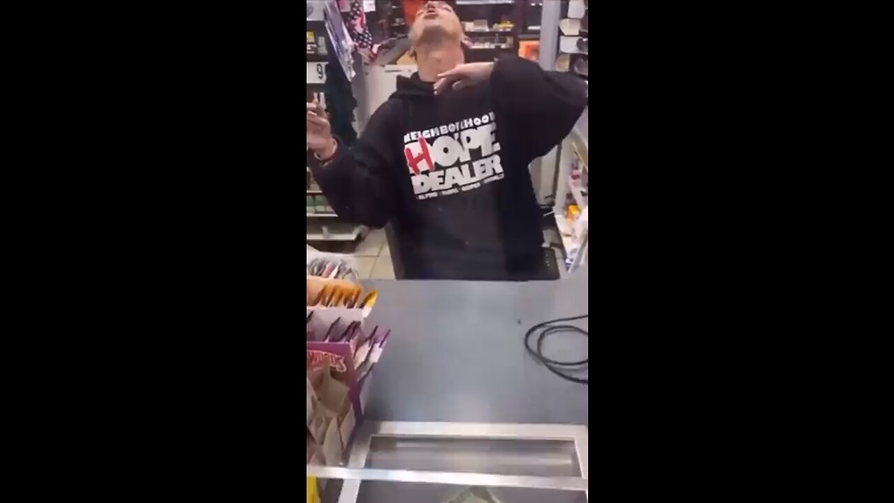 Store clerk out of his head