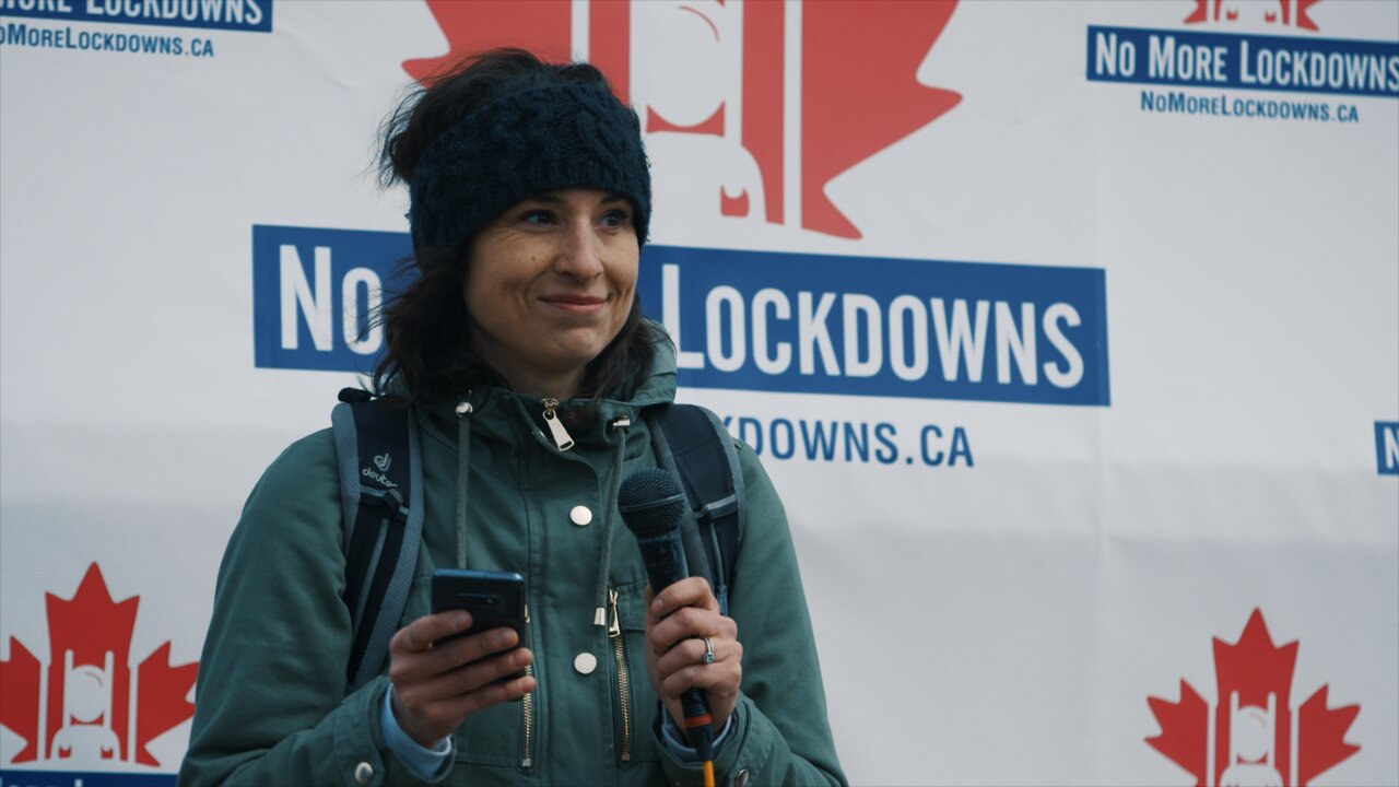 Nurse Kristen Nagle at No More Lockdowns Protest