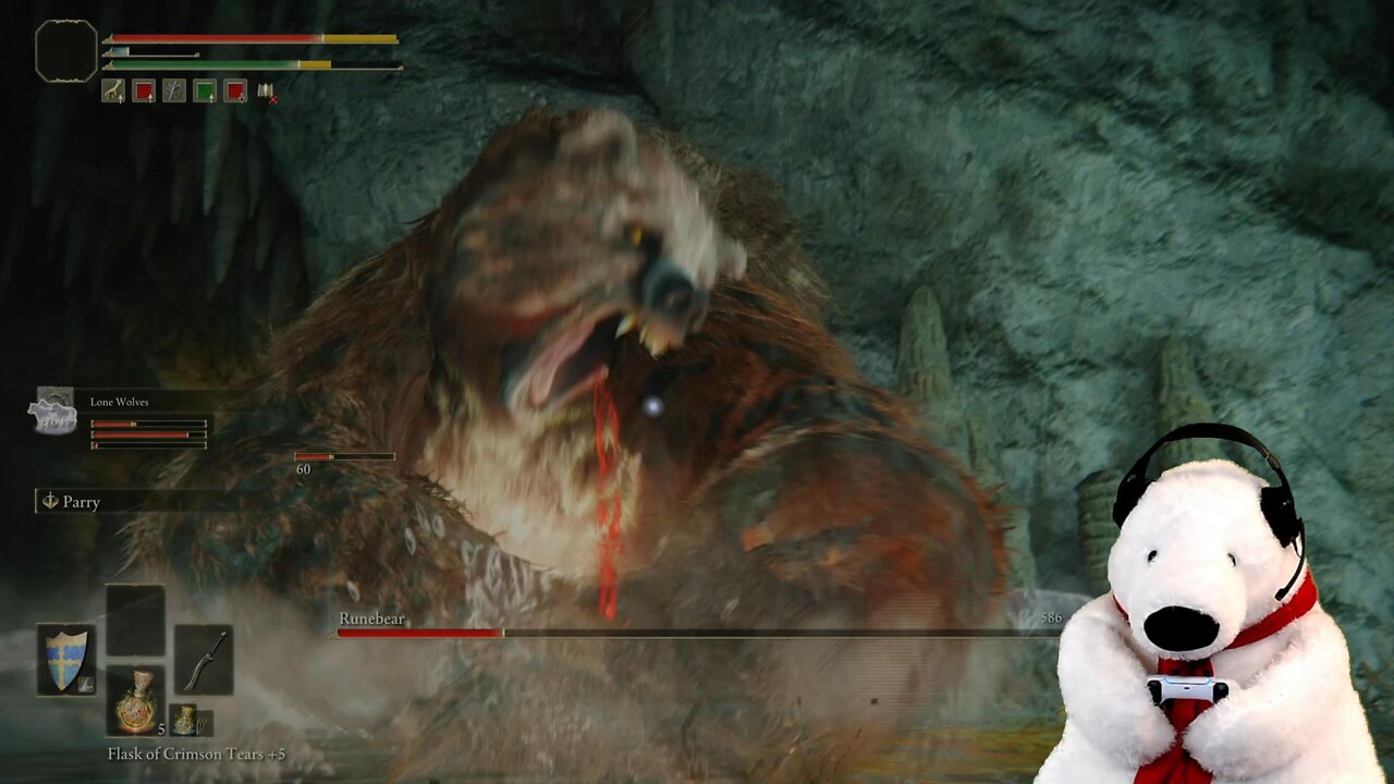 Salty Bear Takes on a Cave Bear in Elden Ring While Looking for a Torti Shield