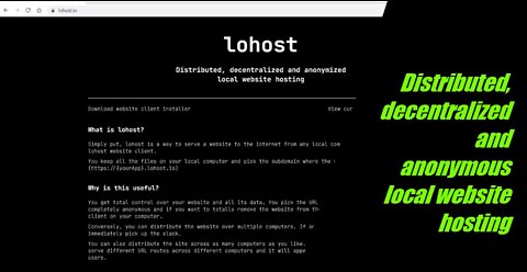 Distributed, decentralized and anonymous local website hosting