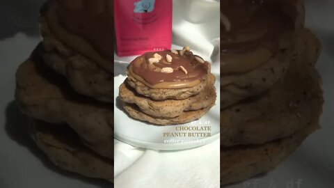 Chocolate Peanut Butter Coffee Pancakes tiktok oatsfairy