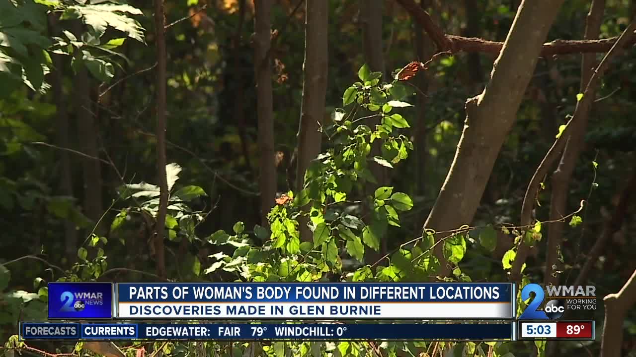 Parts of woman's body found in Glen Burnie