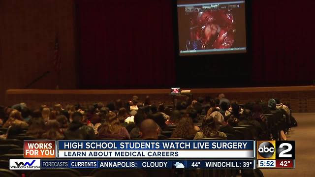 High school students watch live surgery, learn about medical careers