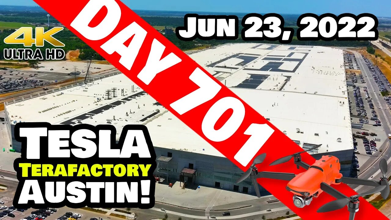 MORE CATHODE & SOLAR PROGRESS AT GIGA TEXAS! - Tesla Gigafactory Austin 4K Day 701 - 6/23/22 -Tesla