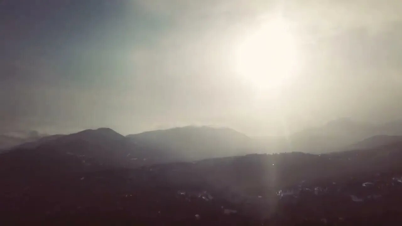 Drone Flight On A Snowy Morning