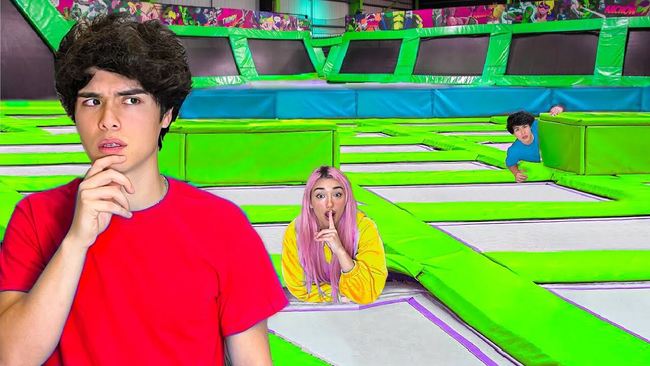 EXTREME HIDE & SEEK IN TRAMPOLINE PARK!