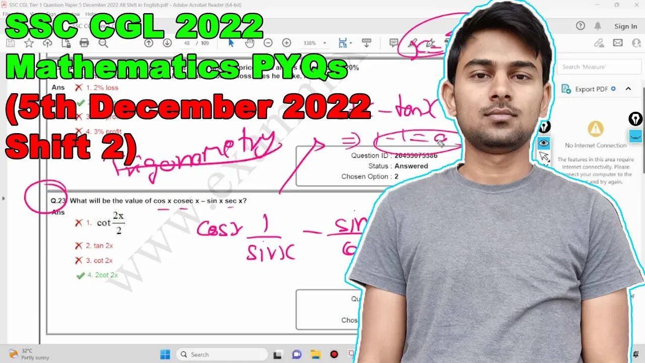 SSC CGL PYQ Maths Tier 1 2022 (5th December Shift 2) | MEWS #ssc #pyq #math