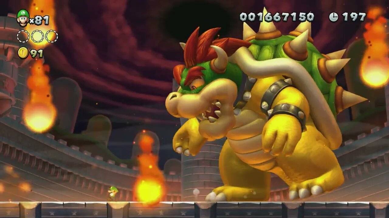 New Super Luigi U - Bowser Final Boss Fight & Ending