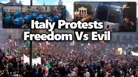 Freedom vs Segregation: HUGE Rome, Italy Protests For Freedom Confronted With Police Brutality