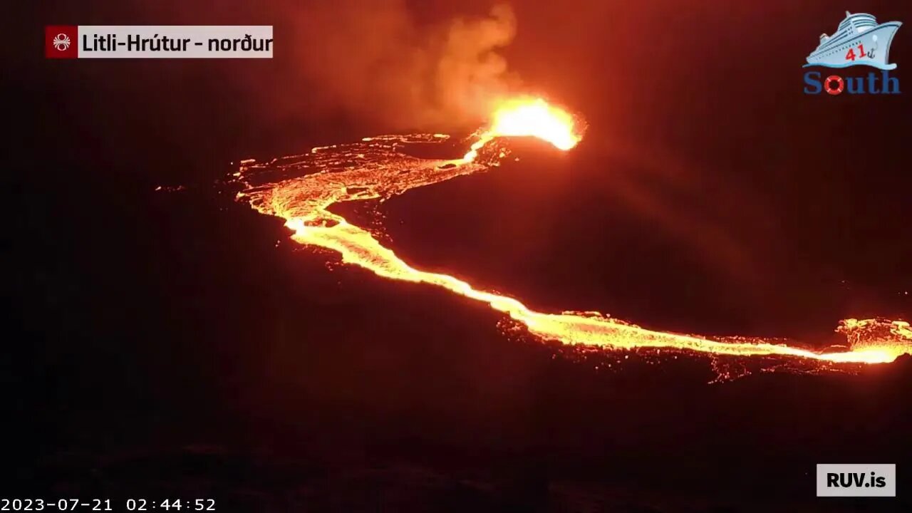 Live Volcano Coverage From Iceland. 21/07/2023.