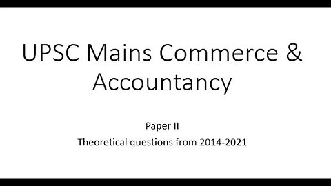 UPSC Mains Commerce Paper 2 Past year questions