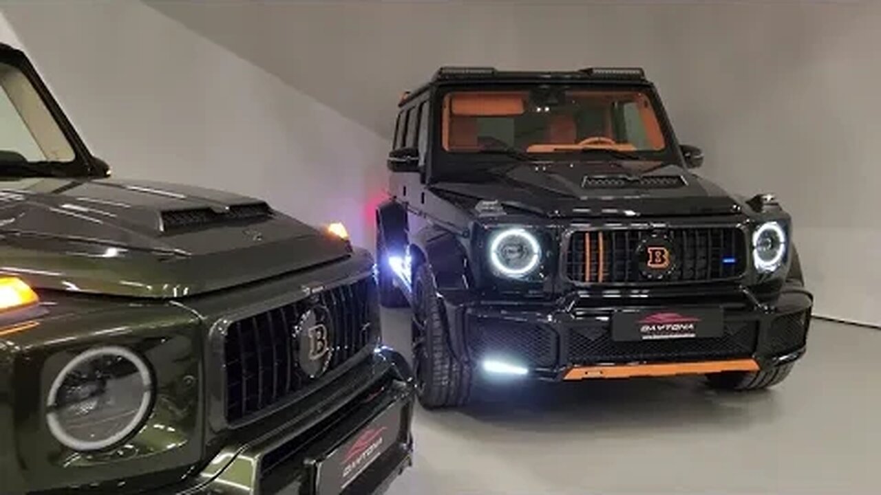 Black Brabus 800 G63 Brabus Masterpeice or Olive Green G63 at Daytona Automobile in Västerås Sweden