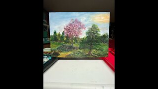Watercolors on primed wooden board