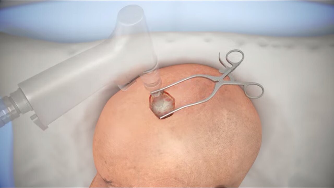 Ventriculostomy brain surgery - 3D animation: