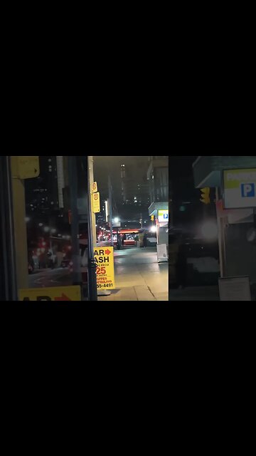 Toronto street car at midnight