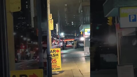 Toronto street car at midnight