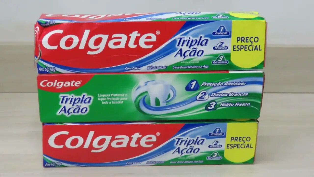 3x Creme Dental Colgate Tripla Ação Menta Original 180G