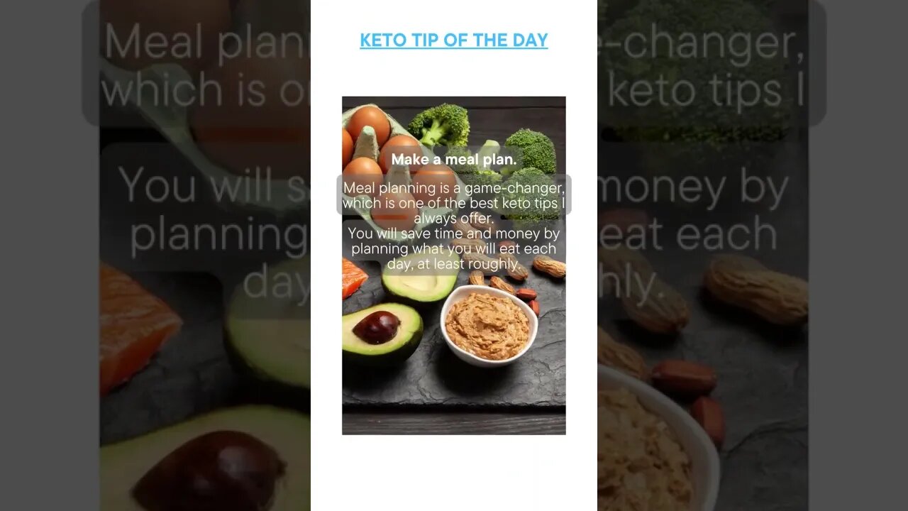 Keto Tip of the Day - Make a Keto Meal Plan