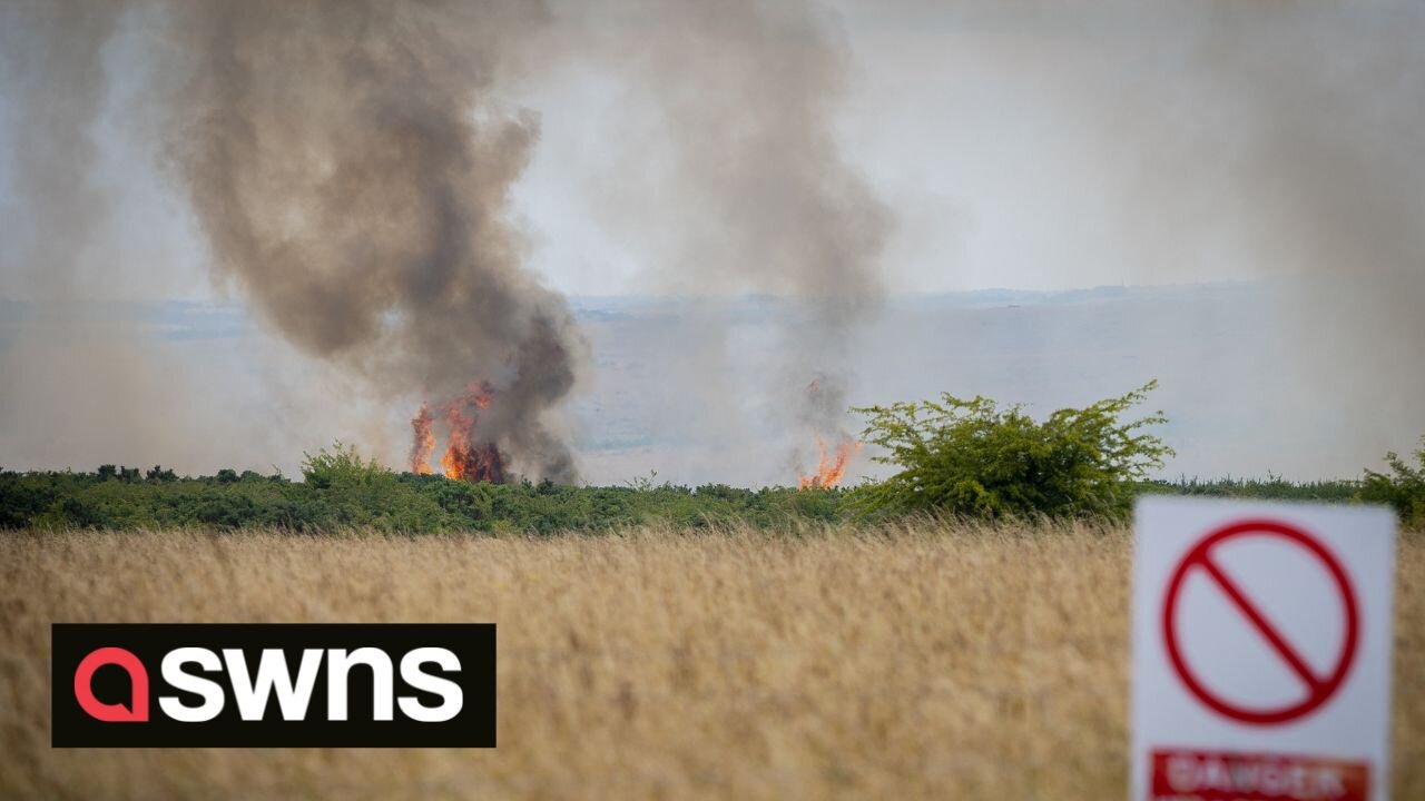 Dozens of soldiers pulled from training exercise to battle huge wildfires on Salisbury Plain