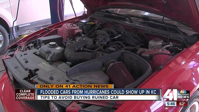 Flooded cars from hurricanes could show up in KC