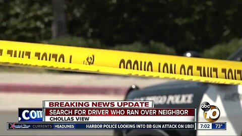 Search for driver who ran over neighbor