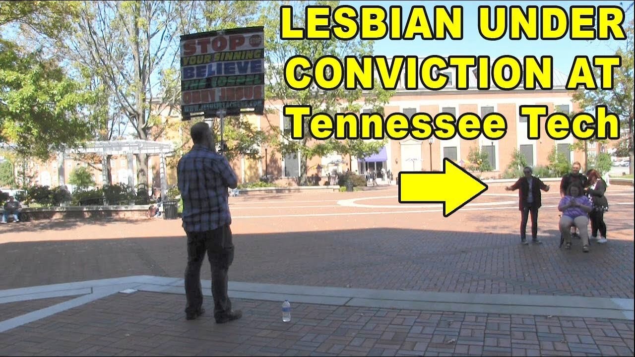 Sinner UNDER CONVICTION at Tennessee Tech University (TTU) - Kerrigan Skelly Open Air Preaching