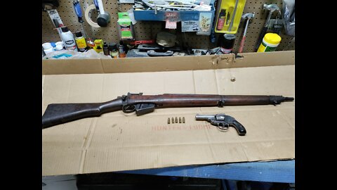WW2 British Enfield No.4 Mk.1 and a Old Iver Johnson Break top revolver in .38 S&W