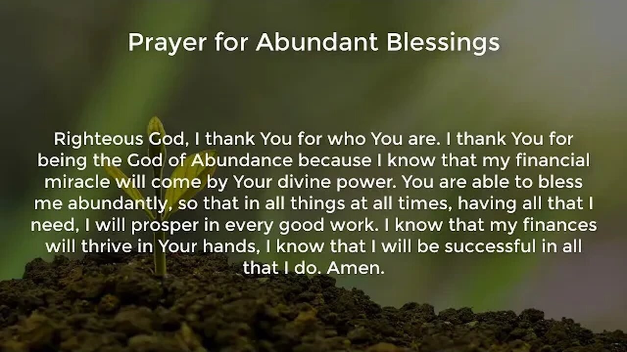 Prayer for Abundant Blessings (Miracle Prayer for Financial Help from God)