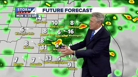 Morning showers and fog Monday