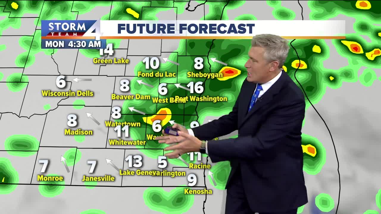 Morning showers and fog Monday