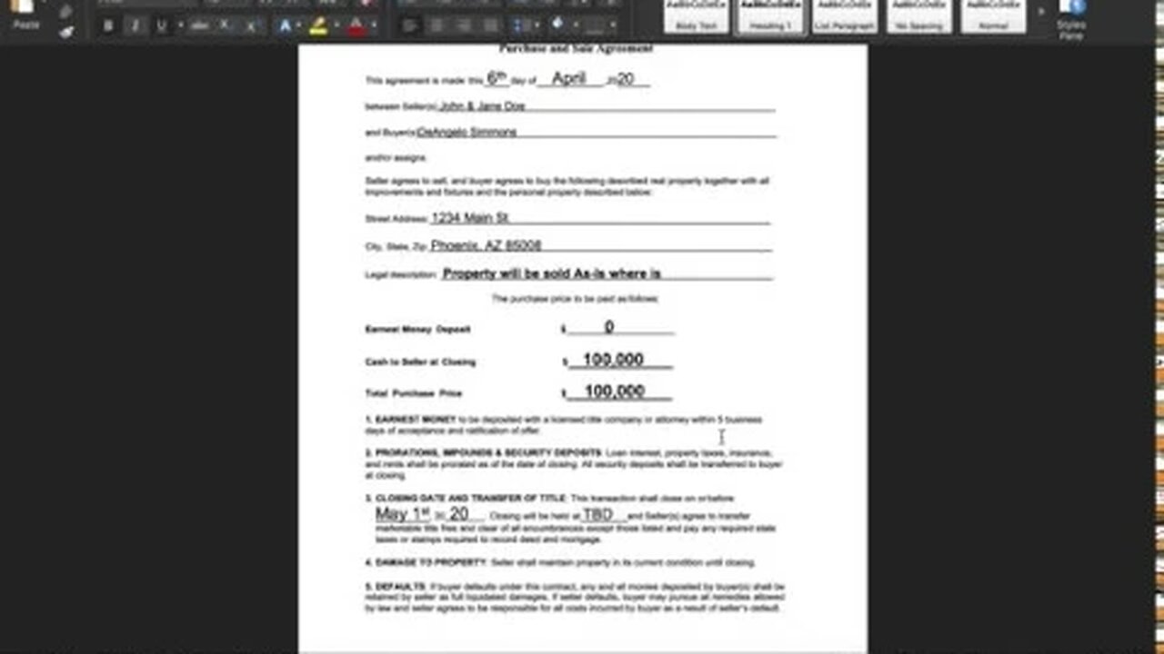 How to Fill Out a Real Estate Purchase and Sale Agreement | Wholesale Real Estate #get2steppin #us