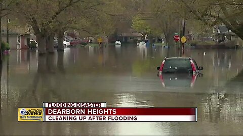 Cleaning up after flooding in Dearborn Heights