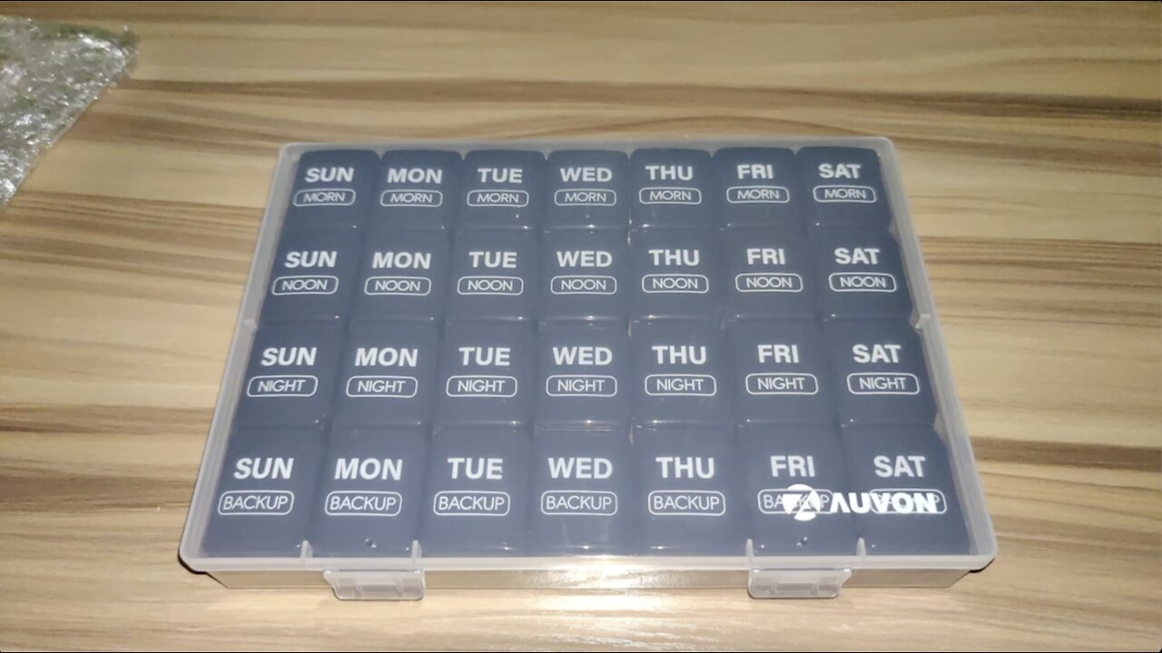 Auvon Extra Large Weekly Pill Organizer 4 Times a Day