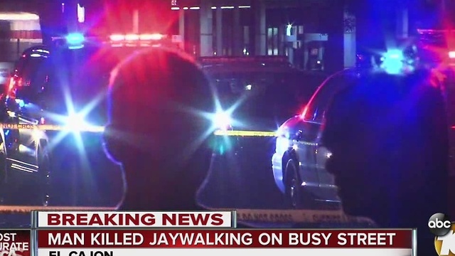 Man killed jaywalking on busy street
