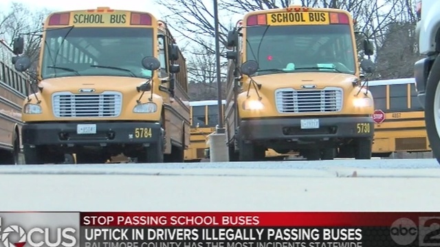 Baltimore County schools urging drivers to stop when behind buses