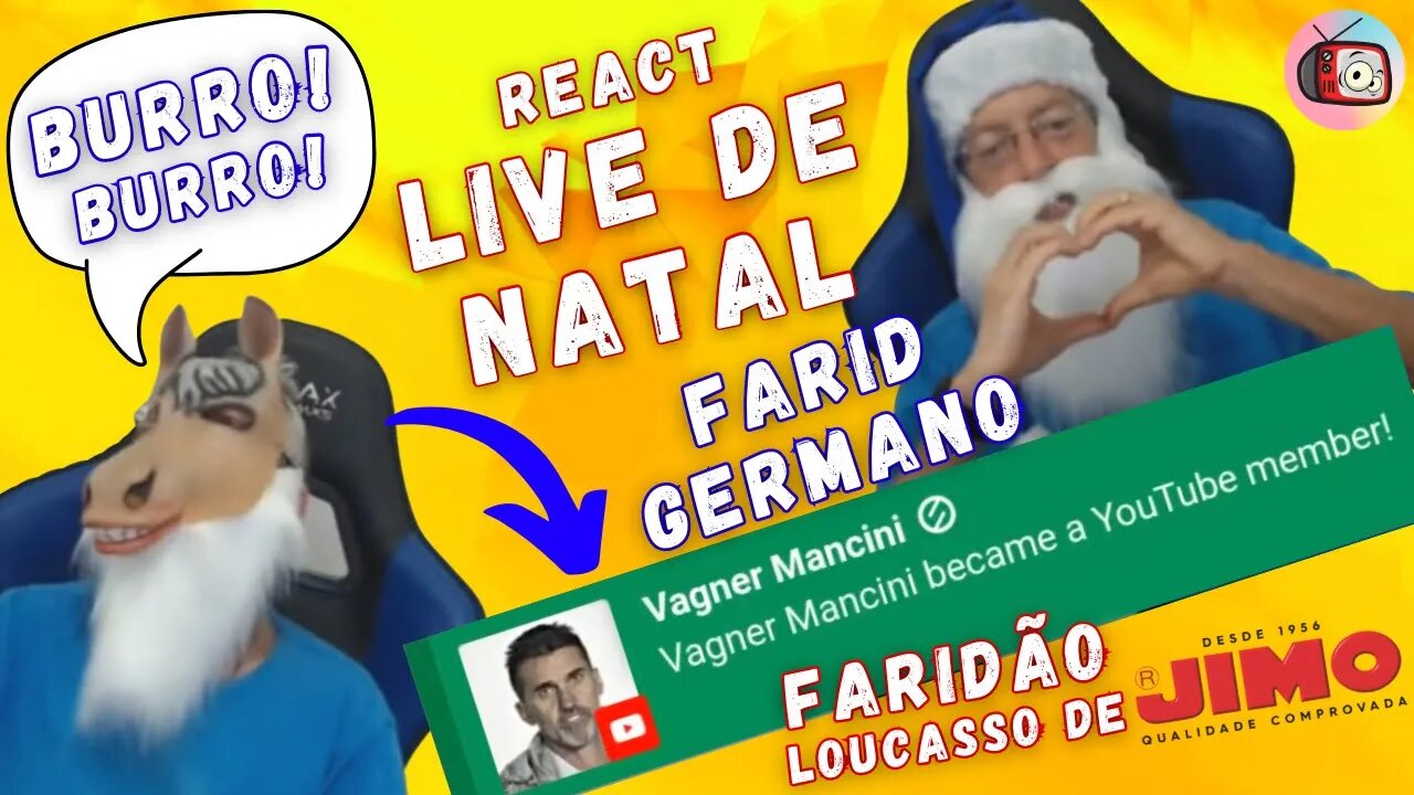 Faridão LOUCASSO de JIMO!!! Mancini e Farid FIZERAM AS PAZES??? Live ESPECIAL DE NATAL | React