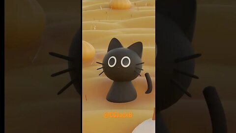 Low-fi Cat Chilling in a Pumpkin Patch #cat #shorts #b3d #Blender3d #3dartist