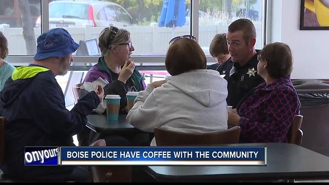 Boise Police enjoy coffee with the community