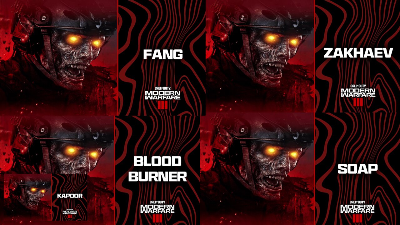 Fang, Blood Burner, Soap, Zakhaev, Fletcher, Modern Warfare III Zombies Voice Lines