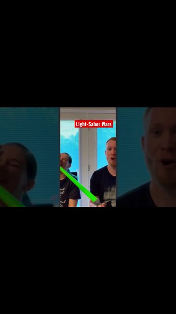 Light-Saber Wars! Lol, when you accidentally poke your wife in the eye with a toy light saber… 😆