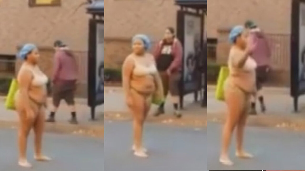 Pretty Fat Big Thick Chick in The Street With A Bonnet On